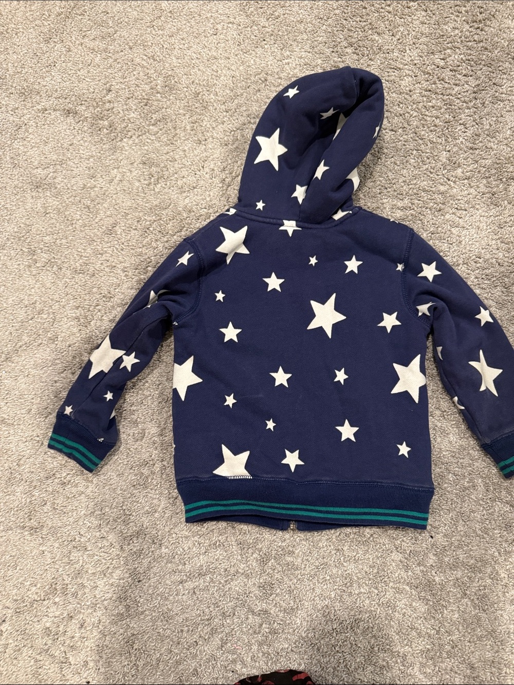 Mini Boden Navy Star Hooded Zip-Up Sweatshirt - Picture 4 of 4